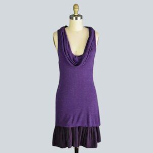 FREE PEOPLE PARISIAN PURPLE COWL NECK DRESS